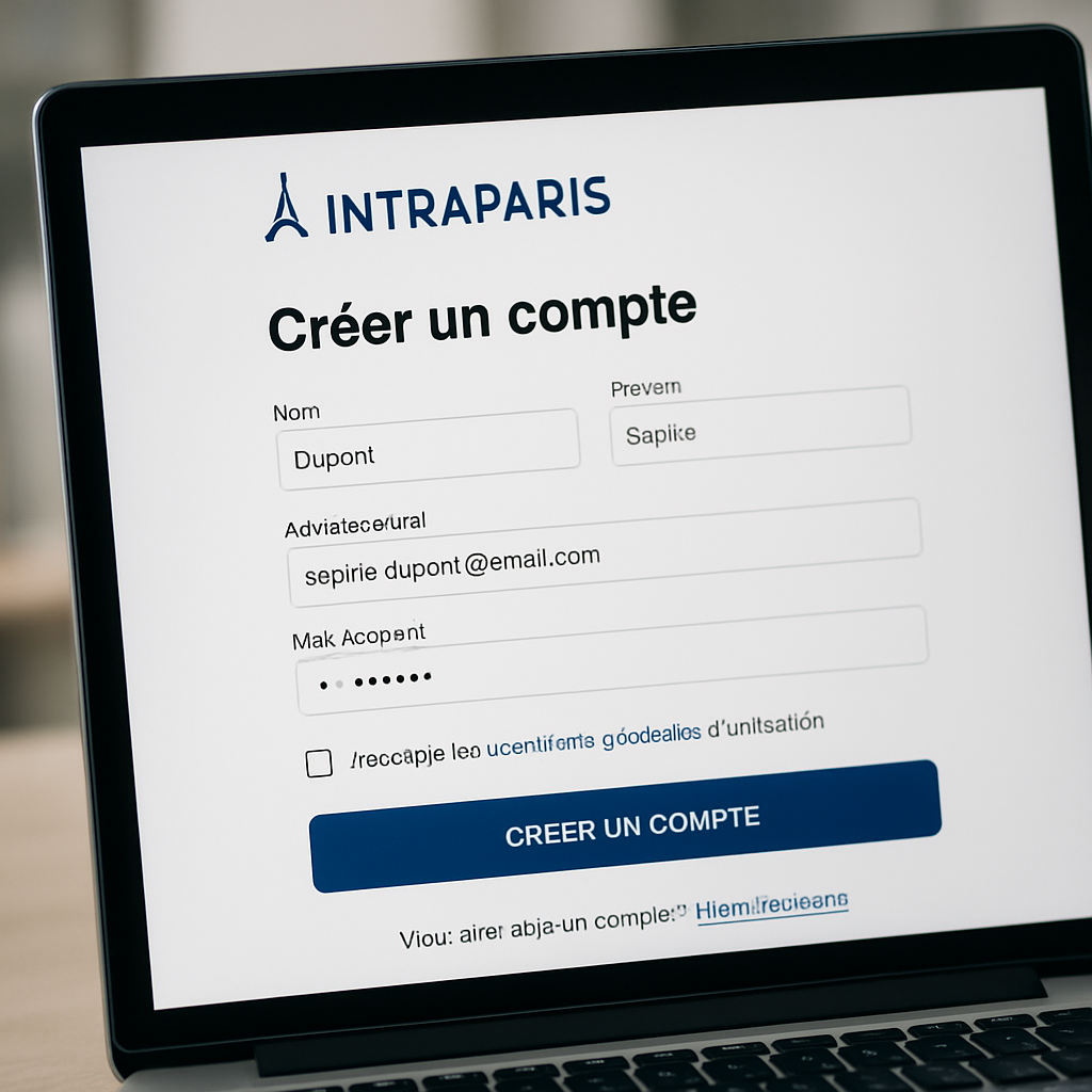 intraparis créer un compte